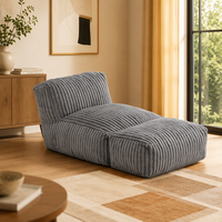 Fauteuil pouf monoplace confortable en mousse à mémoire de forme haute densité, idéal pour appartement, canapé inclinable compressé pour hôtel, vente en gros