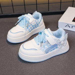 2025 Girls' Blue/Purple/Pink Artificial Leather Student Sneakers Fashionable Butterfly Design All-Match Casual <b>Velcro</b> Kids' - Product Image 6