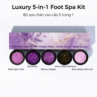 Kit de spa pour les pieds à l'aromathérapie relaxante en 5 étapes à la lavande, apaise, exfolie, hydrate, kit de pédicure de luxe pour les fournitures de manucure, salon de beauté