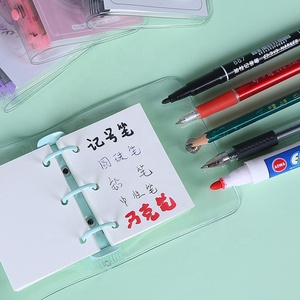 Lindo coreano A7 cuaderno en espiral transparente PVC Mini 3 agujeros hojas sueltas recargable papelería estudiante carpeta - Product Image 5