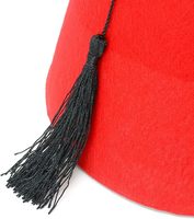 Sombrero de Fez rojo árabe-Accesorio de disfraz marroquí Sombreros de Fez con borla negra