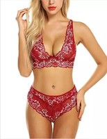 Sfy1033-Conjunto de lencería de encaje de talla grande, Conjunto de sujetador de dos piezas, lencería sexy