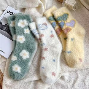 Wholesale Winter Plush Slipper <strong>Socks</strong> Women Keep Warm Floor Sleeping <strong>Socks</strong> Cute Cartoon Milk Fleece Ankle Tube Fuzzy <strong>Socks</strong> - Product Image 2