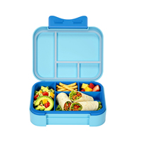 Boîte à lunch Bento pour enfants sans BPA, 4 compartiments, durable, préservation de la fraîcheur, design détachable, boîte à lunch en plastique pour bébé