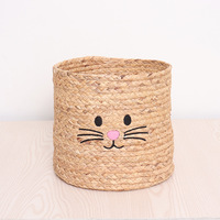 Panier de rangement artisanal en jacinthe d'eau tressé à la main, écologique et durable – Panier cadeau en jacinthe d'eau pour usage domestique