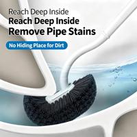 Brosse de toilette avec support ventilé et pince à épiler dissimulée en silicone ABS pour salle de bain