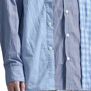 Rayé panneaux vérifié <span class=keywords><strong>peigne</strong></span> solide bleu clair pour hommes chemises motif tendance - Product Image 5