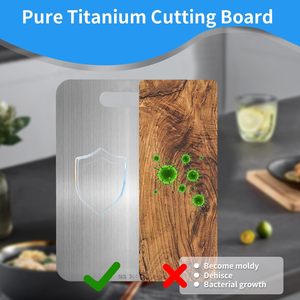 เขียงสแตนเลสลายไม้ทรงสี่เหลี่ยมผืนผ้า ดีไซน์หรูหราทันสมัย ปลอดภัยสำหรับเครื่องล้างจาน ทำความสะอาดง่าย - Product Image 4