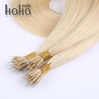 Ekstensi Rambut Nano Ring Terlaris Alami Silky Cuticle Aligned Kinky Remy Pirang Muda Grosir Salon Jiffy Hair