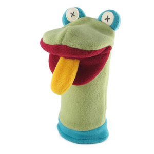 Ensemble de trois marionnettes à main en polaire douce 1446, comprenant un chiot, un lapin et une grenouille, marionnettes en peluche à chaussettes - Product Image 3