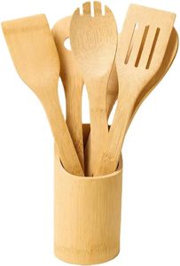 Eco-Friendly Factory Custom Kitchen <b>Set</b> Serving <b>Tools</b> Cooking Utensil Natural Wooden Bamboo Utensils <b>Sets</b> - Product Image 3
