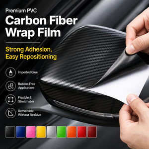 Vinilo Adhesivo Negro <span class=keywords><strong>5D</strong></span> de Fibra de Carbono para Envolver Autos, Libre de Burbujas - Product Image 3