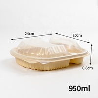 Groothandel Wegwerp Rechthoekige PP Plastic Saladeboxen Fruit Vlees Bakjes Deksels Lunch Voedselverpakking Afhaallocatieboxen Gerecycled