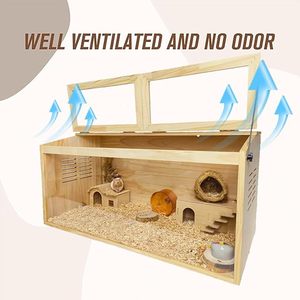 LG Tùy Chỉnh Sinh Thái Thân Thiện Với Sang Trọng Hamster Lồng Lớn Bằng Gỗ Gabbia Mỗi Creti Chăn Nuôi Phụ Kiện Nhỏ Hamster Lồng Cho Động Vật - Product Image 3