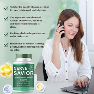 Cápsulas Nerve Savior, Suplemento Alimentar Avançado, 60 Cápsulas, Extratos Naturais de Plantas para Adultos, suplemento para suporte nervoso - Product Image 6