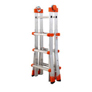 GIERRE AL040DS PEPPINA ALU150 Industrial Design Multifunction Telescopic Aluminium <b>Ladder</b> 12ft Extension 300 lb Load Capacity - Product Image 6