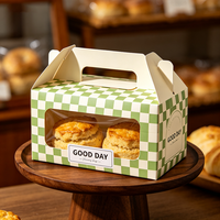 Boîte d'emballage pour gâteaux pratique avec poignée, expédition rapide en 72h, boîte à pâtisserie recyclable de qualité alimentaire