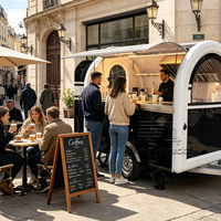 Camion de restauration rapide extérieur entièrement équipé pour la vente de crêpes, desserts et café