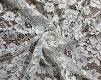 Nuevo en 2026: Tela de encaje de algodón con bordes ondulados y grandes rosas para faldas, vestidos y ropa de mujer, encaje negro para vestidos de novia.