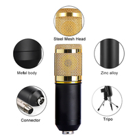 PYJ Microphone professionnel très vendu avec support trépied, idéal pour la diffusion en ligne, l'enregistrement en studio, etc.