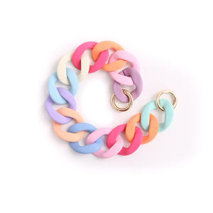 เครื่องประดับแฟชั่นสีสันสดใสห่วงโซ่เชื่อมโยงคิวบาโซ่ทำมืออะคริลิคโซ่อุปกรณ์เสริมกระเป๋า - Product Image 6