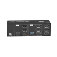 Commutateur KVM triple moniteur FJGEAR FJ 8K203DH, matrice 2*3, 2 PC vers 3 écrans DP/HD, résolution 8K 60Hz, hub USB 3.0 intégré