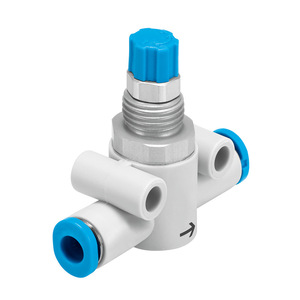 Válvula de control de flujo unidireccional en línea, precisa y duradera, con diseño de montaje rápido con tubo de conexión para movimiento ajustable del cilindro - Product Image 1