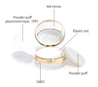 Étui à coussin d'air en plastique ABS jetable de luxe de 15g Marque privée mince pour crème pour le visage et crème BB pour usage cosmétique