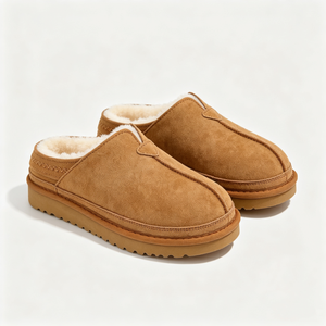 Bottes de neige en daim à enfiler, doublées de fausse fourrure, à dos fermé, chaudes, antidérapantes, pour l'intérieur et l'extérieur, pour femmes et hommes - Product Image 2