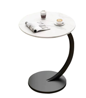 Table d'appoint ronde moderne OEM avec plateau en bois et structure métallique, table basse d'appoint, table de chevet pour salon et chambre à coucher