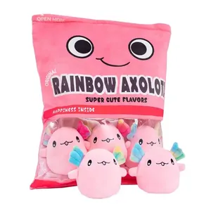 Peluches poupée un sac de Axolotl peluche peluche doux Snack oreiller peluche jouet pour cadeau d'anniversaire