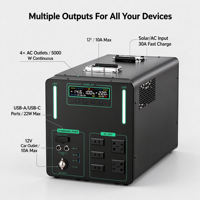 Centrale Électrique Portable OEM 5000W 8800Wh au Lithium Fer Phosphate, Générateur Solaire à Onde Sinusoïdale Pure pour Camping, VR, Maison et Urgences