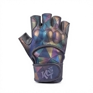KLTW INT'L Leather <b>Half</b> Finger Breathable Non <b>Slip</b> Padded Workout Gloves Adjustable Wrist Strap for Weight Lifting All Seasons - Product Image 1