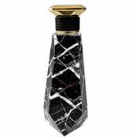 Flacon de parfum en verre mat personnalisé de 100 ml, flacon de parfum de luxe en marbre noir, emballage cosmétique haut de gamme en gros, couleur personnalisée