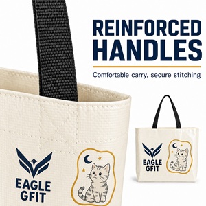 Bolsa de Regalo Promocional de Tamaño Mediano, Diseño Personalizado, Tela Laminada, Impresión a Todo Color, Bolsa de Mano con Asa, Bolsa de Tela Tejida de Polipropileno - Product Image 5