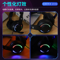 Casque de jeu professionnel avec éclairage RGB, casque filaire supra-auriculaire avec micro USB/3,5 mm personnalisé