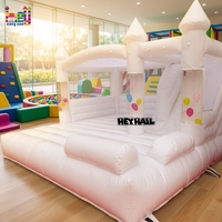 Château gonflable de mariage blanc, château de rebond gonflable blanc pastel pour enfants et adultes