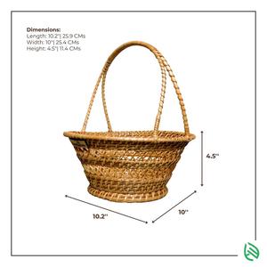 Panier de rangement en rotin tressé de style pastoral en bois naturel, panier à fruits pour pique-nique transfrontalier, matériau en osier durable - Product Image 2