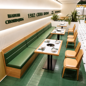 Sofás para Cabinas de <span class=keywords><strong>Restaurante</strong></span> Hotpot, Cabinas Semicirculares Adosadas a la Pared para Comida China de Hunan, Mesas <span class=keywords><strong>y</strong></span> Sillas para Comedor <span class=keywords><strong>y</strong></span> Barbacoa - Product Image 2