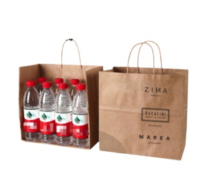 Bolsa de Papel Kraft Marrón Promocional con Logotipo Personalizado para Empacar Comestibles, Pizza, Ropa y Otros Artículos - Product Image 1