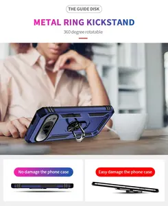 Coque de téléphone antichoc Armor pour Google <span class=keywords><strong>Pixel</strong></span> 6A 7 8 9 10 Pro XL avec anneau magnétique et béquille, étui de protection souple pour l'arrière - Product Image 4