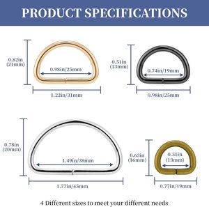 Boucle en métal en forme de D pour sac à main, accessoires de couture, artisanat, bricolage manuel - Product Image 3