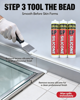 Sellador Adhesivo a Base de Silicona Sista, Impermeable, de Curado Rápido, Material Duradero para Ventanas, Puertas, Vidrio y Construcción, Superventas