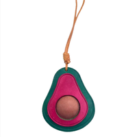 Echte lederen avocado tas hangende ornament creatieve fruitschijf tas accessoires, minimalistische handtas charme decor cadeau voor vrouwen