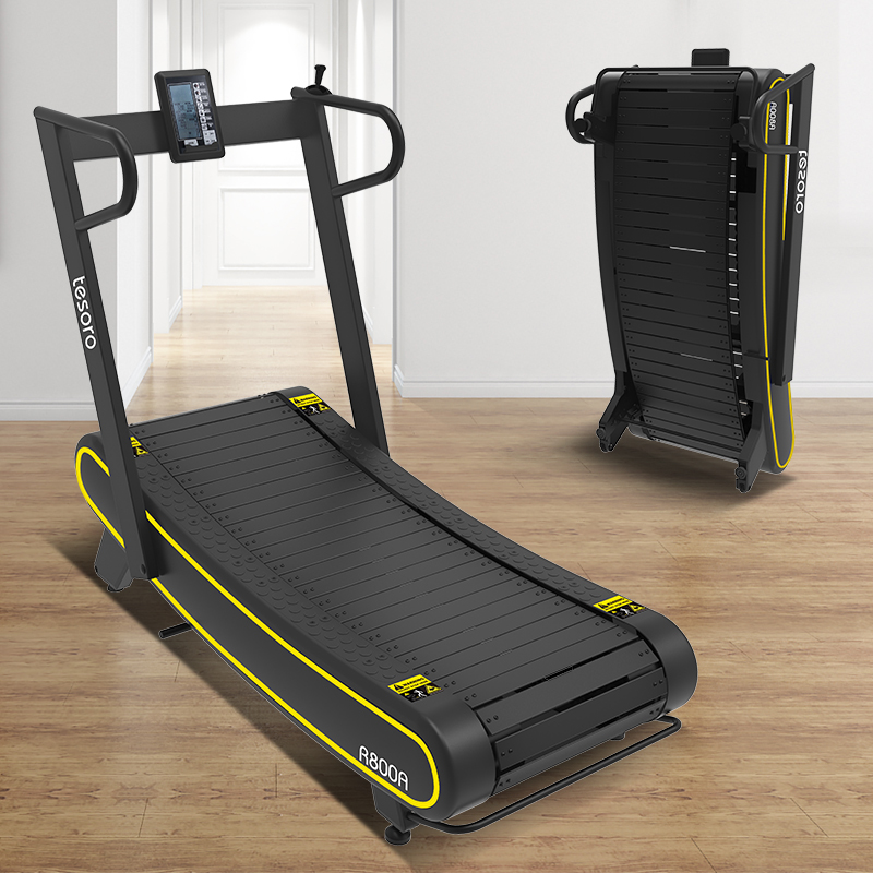 Treadmill Lipat Desain Mandiri Buatan Tangan Fitness Semi Komersial Kurva Treadmill Pelari Udara Pembentuk Badan