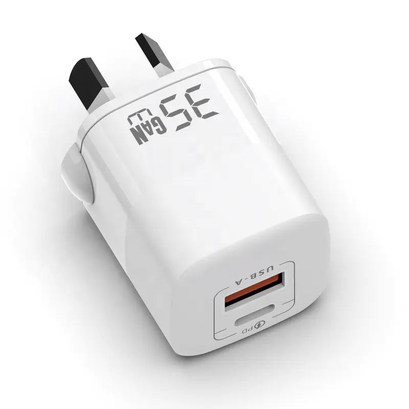 Hot Selling 35W GaN Wall Charger Mini Type-C with US/EU/UK Plug Fast Charging Adapters for iPhone