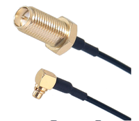 Câble flexible 6/10 cm en PTFE torsadé pour module de contrôle de vol, antenne traversante, connecteur mâle coudé MMCX à filetage extérieur et broche interne SMA