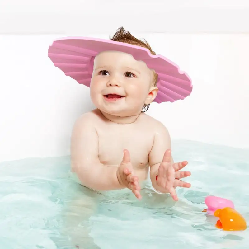 아기 안전 제품 플라스틱 아기 샤워 바이저 목욕 모자 다채로운