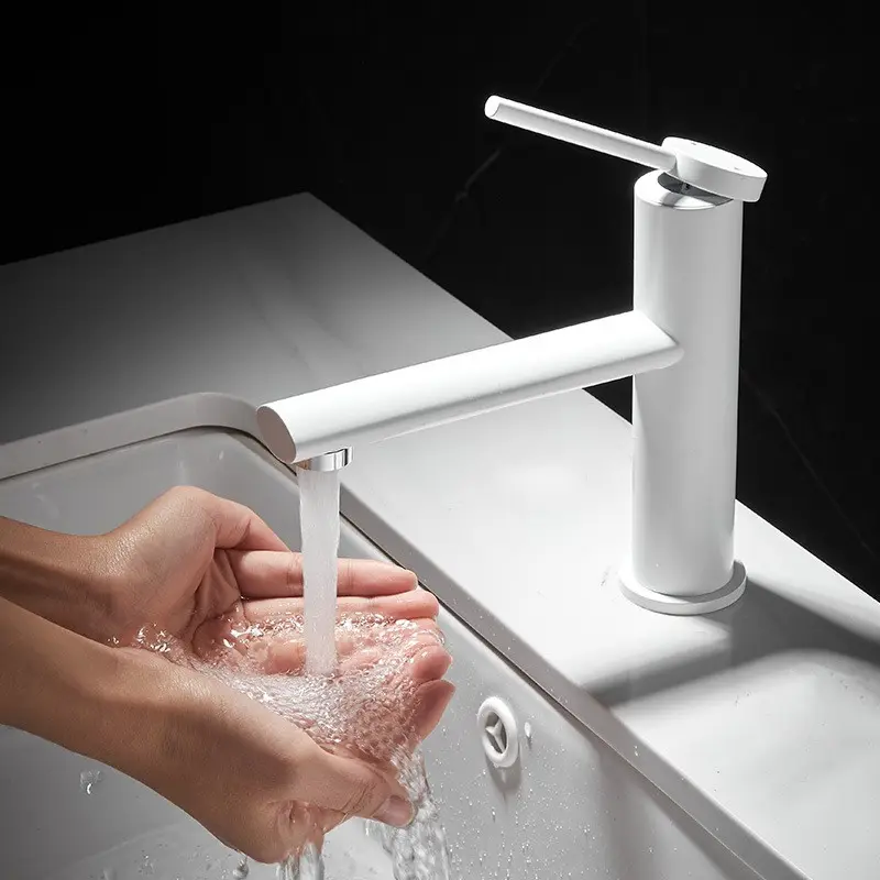 2023 Hot And Cold Bathroom Face Wash Basin Wash Basin Household White Modern Simplicity Fashion Faucet