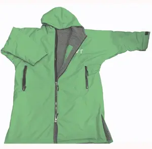 Водонепроницаемый халат с логотипом на заказ, сменный халат с длинным рукавом, для серфинга, с внутренней флисовой подкладкой, сменный халат для плавания